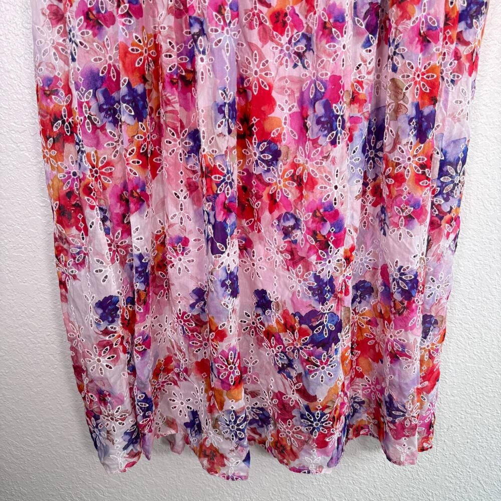 Johnny Was Dress Womens Small Summer Days Eyelet Tiered Midi Lined Boho NEW - Picture 5 of 12